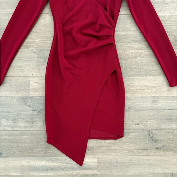 Lulu's Dark Red Long Sleeve Bodycon Dress - Picture 3 of 15